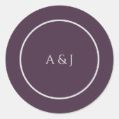 Sticker Rond Floral Moody noir et violet (Devant)