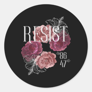 Sticker Rond Floral ne résiste pas à mon président 86 47 Anti-t