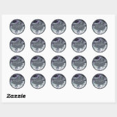 Sticker Rond floral noir (Feuille)