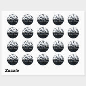 Sticker Rond Floral noir et blanc (Feuille)