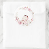 Sticker Rond Floral nouveau-né (Sac)