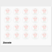 Sticker Rond Floral Pastel Whimsical Bridal Shower Thank You  (Feuille)