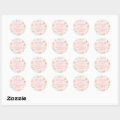 Sticker Rond Floral Pastel Whimsical Elegant Wedding (Feuille)