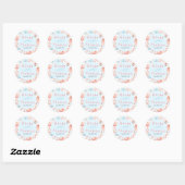 Sticker Rond Floral Pastel Whimsical Elegant Wedding (Feuille)