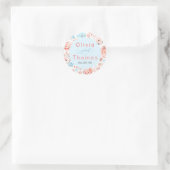 Sticker Rond Floral Pastel Whimsical Elegant Wedding (Sac)