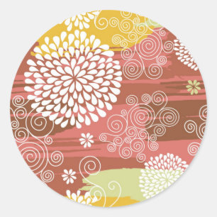 Sticker Rond Floral pattern 2
