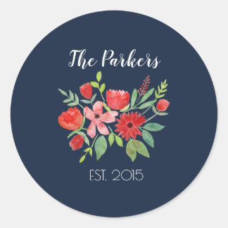 Sticker Rond Floral personnalisé