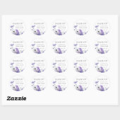 Sticker Rond Floral pourpre (Feuille)