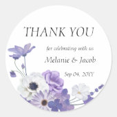 Sticker Rond Floral pourpre (Devant)