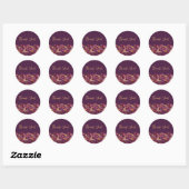 Sticker Rond Floral pourpre- (Feuille)