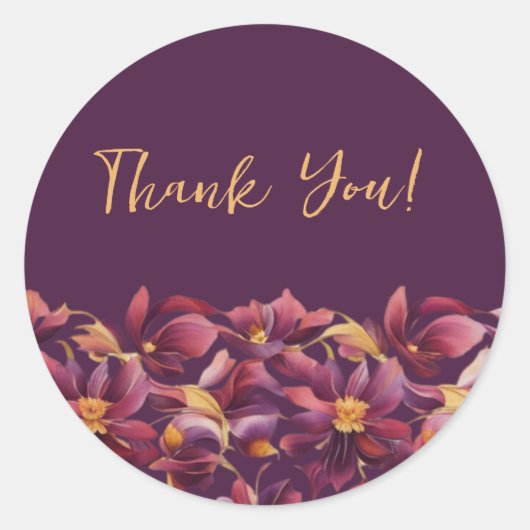 Sticker Rond Floral pourpre- (Devant)