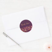 Sticker Rond Floral pourpre- (Enveloppe)