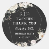 Sticker Rond Floral RIP Années 30e anniversaire (Devant)