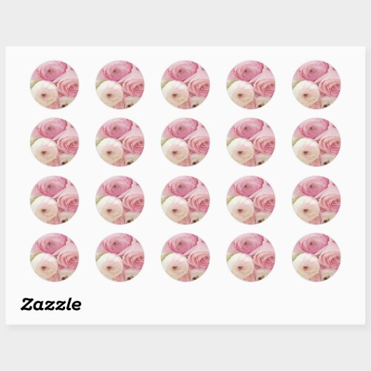 Sticker Rond Floral rose (Feuille)