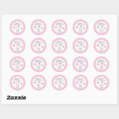 Sticker Rond Floral rose 1er anniversaire (Feuille)