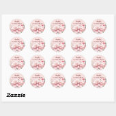 Sticker Rond Floral rose bow Quinceanera (Feuille)