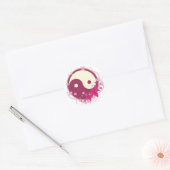 Sticker Rond Floral rose de Yin Yang (Enveloppe)
