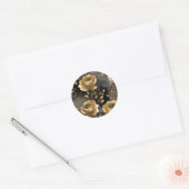Sticker Rond Floral Rose d'or (Enveloppe)