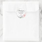 Sticker Rond Floral rose fille Christening Baptême Merci (Sac)