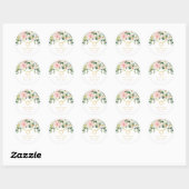 Sticker Rond Floral Rose & Gold Bar Mitzvah (Feuille)