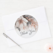 Sticker Rond Floral Rose Gold Thank You (Enveloppe)