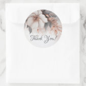 Sticker Rond Floral Rose Gold Thank You (Sac)