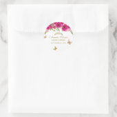 Sticker Rond Floral rose or Tiara Butterfly Quinceañera (Sac)