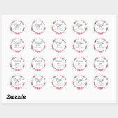Sticker Rond Floral rose pastel (Feuille)