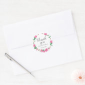 Sticker Rond Floral rose pastel (Enveloppe)