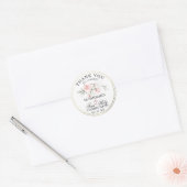 Sticker Rond Floral rose Première Sainte Communion Merci classi (Enveloppe)