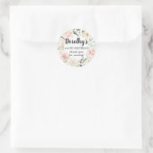 Sticker Rond Floral rose rustique 100e anniversaire Merci (Sac)