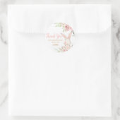 Sticker Rond Floral rose Un Petit Lapin Fête D'Anniversaire (Sac)