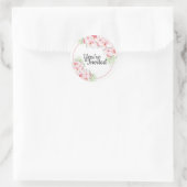Sticker Rond Floral rose Vous êtes invité (Sac)
