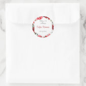 sticker rond floral rouge classique Quinceañera (Sac)