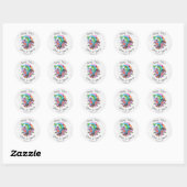 Sticker Rond Floral Rustic Heart Mariage mexicain (Feuille)
