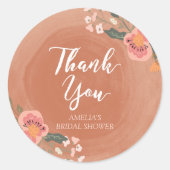 Sticker Rond Floral Rustique Merci de Fête des mariées rond (Devant)