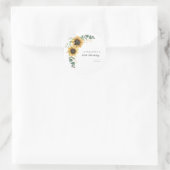 Sticker Rond Floral Sunflower Aquarelle 60e fête d'anniversaire (Sac)