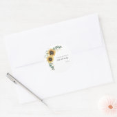 Sticker Rond Floral Sunflower Aquarelle 60e fête d'anniversaire (Enveloppe)