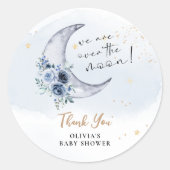 Sticker Rond Floral Sur Le Baby shower Lune (Devant)