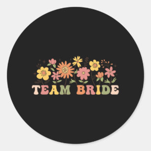 Sticker Rond Floral Team Bride Fleur sauvage Mariage Bacheloret