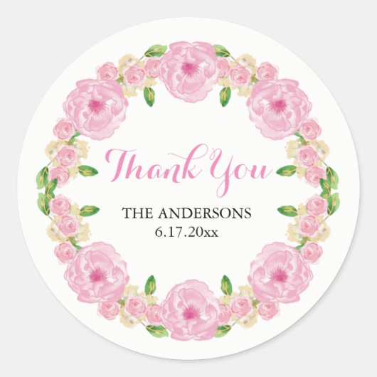 Sticker Rond Floral Thank (Devant)