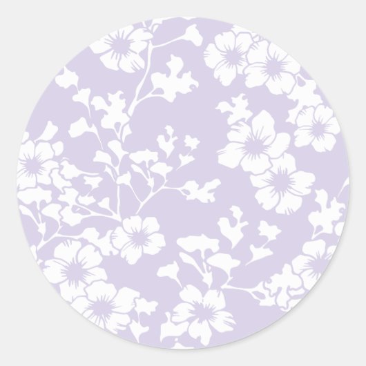 Sticker Rond Floral Trellis - Dusty Lavender (Devant)