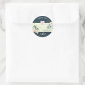 Sticker Rond Floral Vert foncé avec logo Multifonction Merci (Sac)