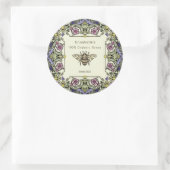 Sticker Rond Floral Victorian Honey Label Personalize (Sac)