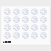 Sticker Rond Floral Vines (White - Periwinkle) (Feuille)