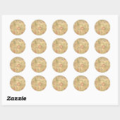 Sticker Rond Floral vintage (Feuille)