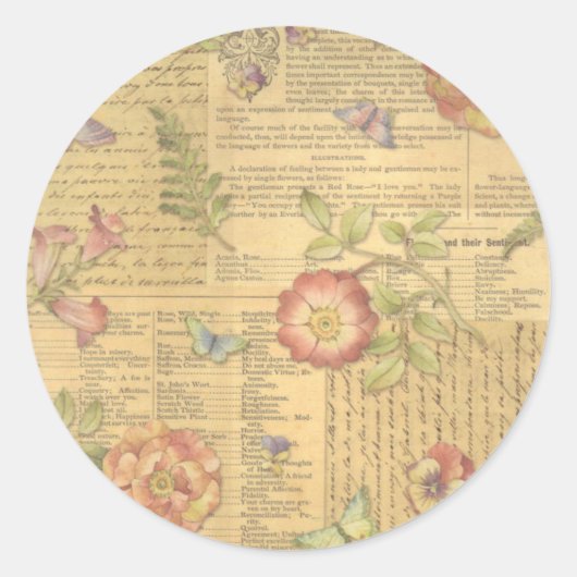 Sticker Rond Floral vintage (Devant)