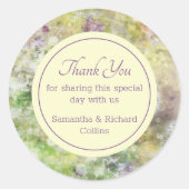 Sticker Rond Floral violet élégant (Devant)