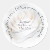 Sticker Rond Floral White Rose Mariage (Devant)