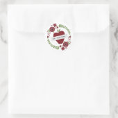 Sticker Rond Floral Wreath Red Apple Enseignant personnalisé (Sac)